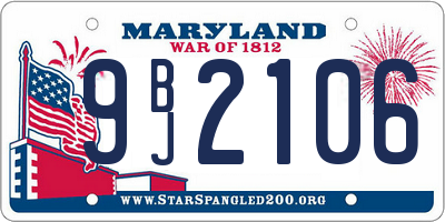 MD license plate 9BJ2106