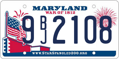 MD license plate 9BJ2108