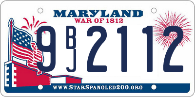 MD license plate 9BJ2112