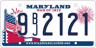 MD license plate 9BJ2121