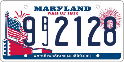 MD license plate 9BJ2128