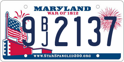 MD license plate 9BJ2137