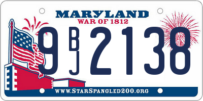 MD license plate 9BJ2138