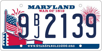 MD license plate 9BJ2139