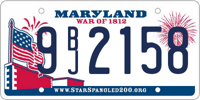 MD license plate 9BJ2158