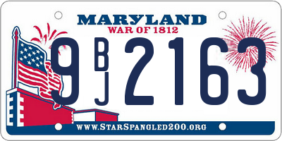 MD license plate 9BJ2163