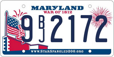 MD license plate 9BJ2172