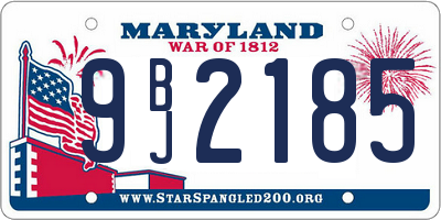 MD license plate 9BJ2185