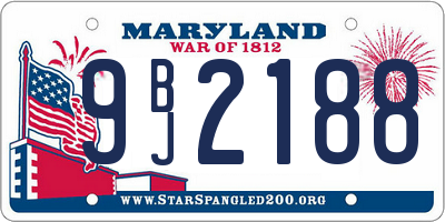 MD license plate 9BJ2188