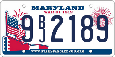 MD license plate 9BJ2189