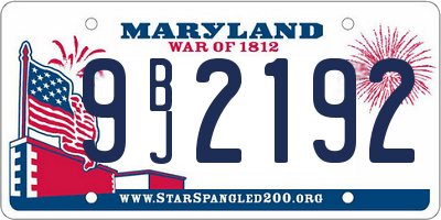 MD license plate 9BJ2192