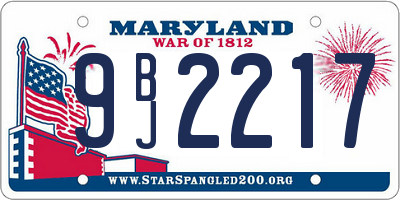 MD license plate 9BJ2217