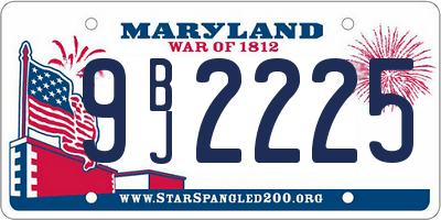 MD license plate 9BJ2225