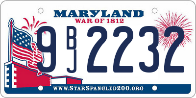 MD license plate 9BJ2232
