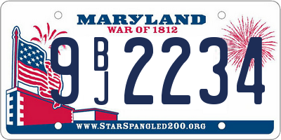 MD license plate 9BJ2234