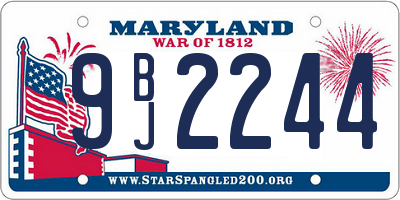 MD license plate 9BJ2244