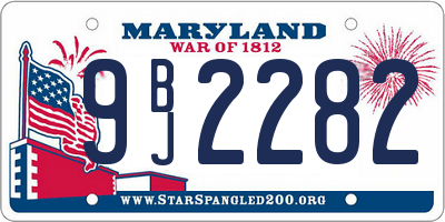 MD license plate 9BJ2282