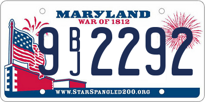 MD license plate 9BJ2292