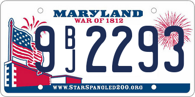 MD license plate 9BJ2293