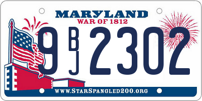 MD license plate 9BJ2302