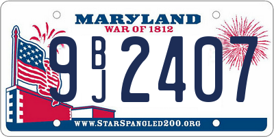 MD license plate 9BJ2407