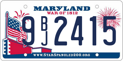 MD license plate 9BJ2415