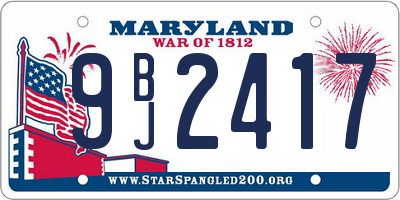MD license plate 9BJ2417