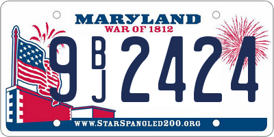 MD license plate 9BJ2424