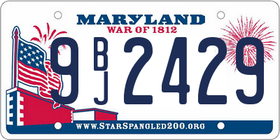 MD license plate 9BJ2429