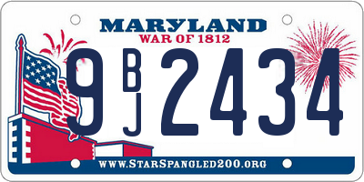 MD license plate 9BJ2434