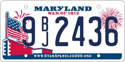 MD license plate 9BJ2436