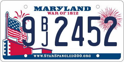 MD license plate 9BJ2452