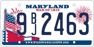 MD license plate 9BJ2463