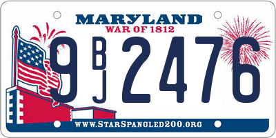 MD license plate 9BJ2476