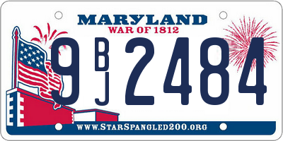 MD license plate 9BJ2484