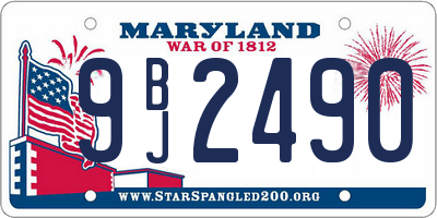 MD license plate 9BJ2490