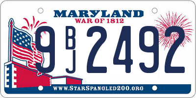 MD license plate 9BJ2492