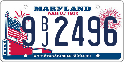 MD license plate 9BJ2496