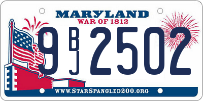 MD license plate 9BJ2502