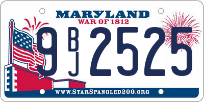 MD license plate 9BJ2525