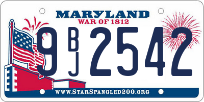 MD license plate 9BJ2542
