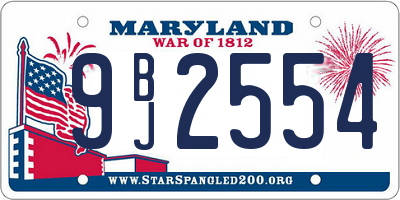 MD license plate 9BJ2554