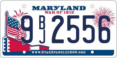 MD license plate 9BJ2556