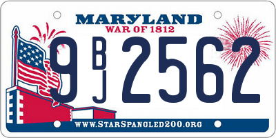 MD license plate 9BJ2562