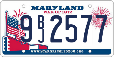 MD license plate 9BJ2577