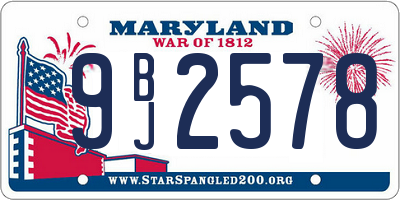 MD license plate 9BJ2578