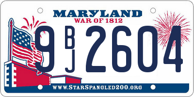 MD license plate 9BJ2604