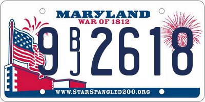 MD license plate 9BJ2618