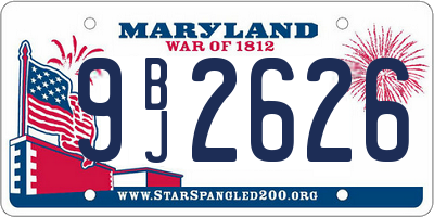 MD license plate 9BJ2626