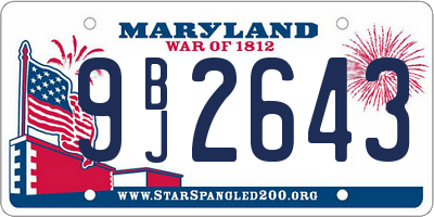 MD license plate 9BJ2643